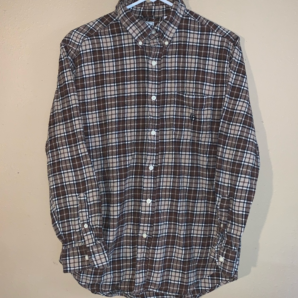 Chaps Men's Plaid Button Front Flannel Size L